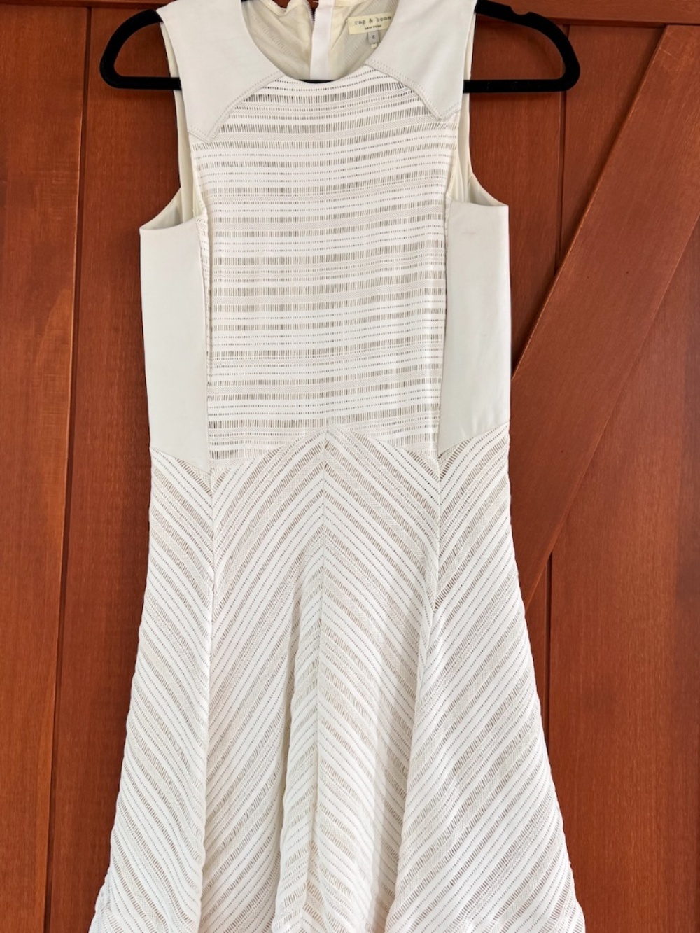 Rag and Bone White dress with leather accents